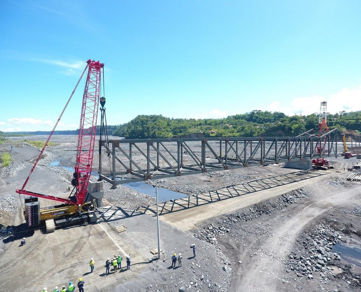 Upano River bridge works